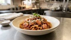 Szybki makaron z tuńczykiem w sosie pomidorowym i parmezanem – gotowy w 20 minut