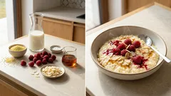 Jaglanka na mleku z malinami i migdałami — kremowe śniadanie w 15 minut