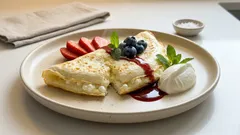 Omlet białkowy z serkiem wiejskim: puszyste śniadanie z jednej patelni