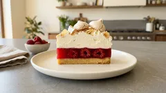 Malinowa chmurka bez pieczenia – warstwowe ciasto z malinami i kremem mascarpone