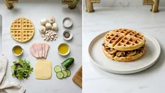 Kanapka z wytrawnych gofrów: chrupiące śniadanie z pieczarkami i goudą