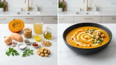 Krem z dyni z masłem orzechowym i batatem – gęsty, aksamitny i naprawdę prosty