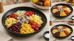 Sałatka śledziowa po meksykańsku z fasolą i ananasem – prosta, bez gotowania