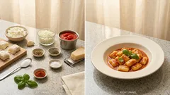 Kluski leniwe w sosie pomidorowym i parmezanie – szybki, wytrawny obiad