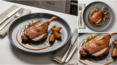 Udka gęsie pieczone w niskiej temperaturze – miękkie, soczyste i z sosem z pieczenia