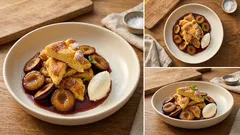 Omlet cesarski ze śliwkami: puszysty, rwany i gotowy na jednej patelni