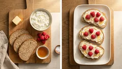 Słodkie kanapki z twarożkiem i malinami – 5 składników, gotowe w kilka minut