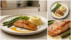 Łosoś ze szparagami i kuskusem – szybki obiad z cytrynowo-sojową nutą